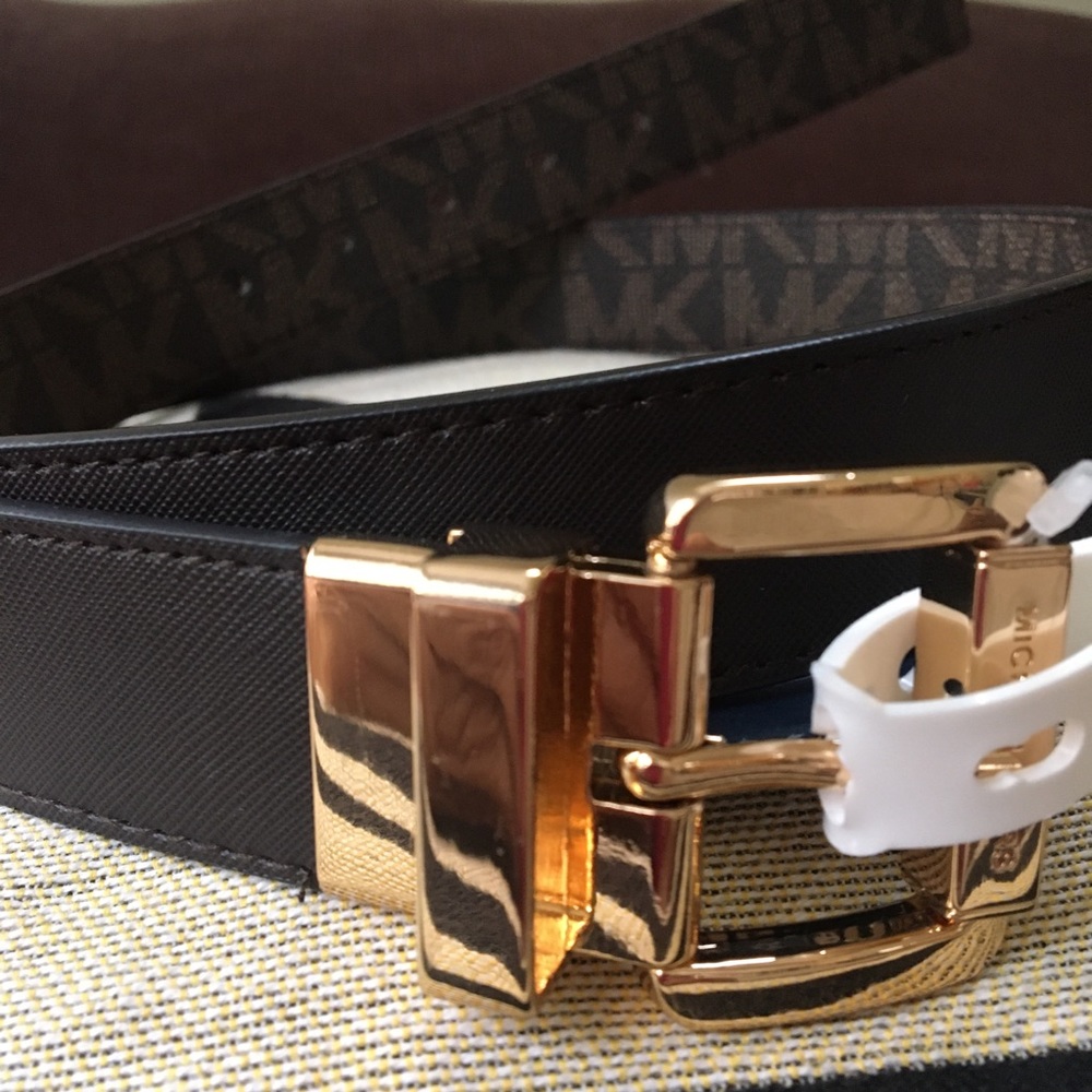 Michael Kors Reversible MK Monogram belt sz L NWT - Picture 2 of 7